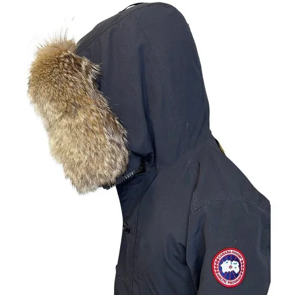 Genuine Coyote Fur Ruff Collar Trim Canada Goose with Button Loops 24 inch US